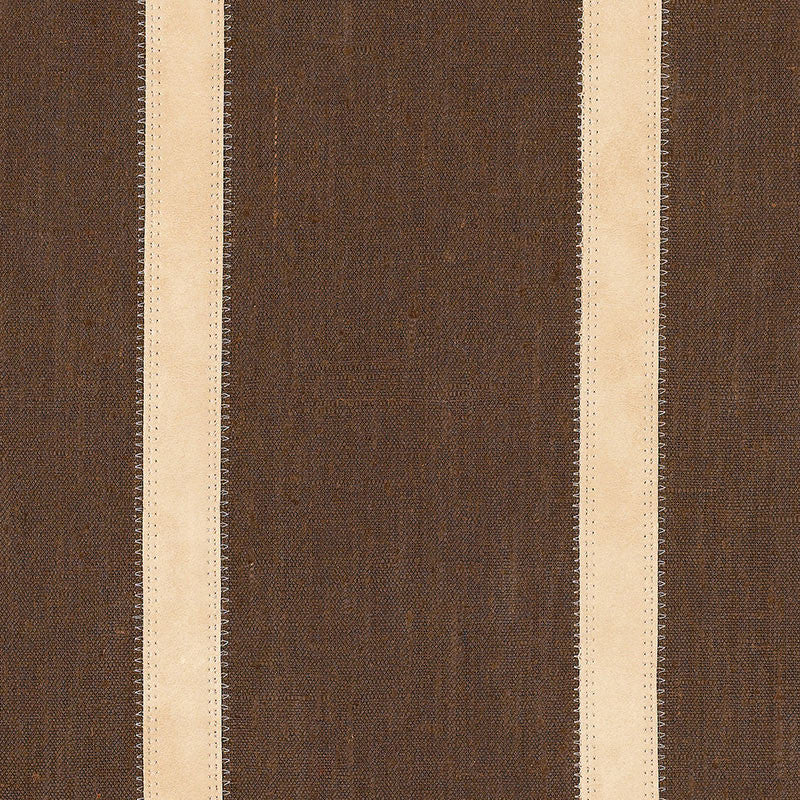 Leather Stripe Cocoa 62512 by Schumacher Fabric MODERN WOVENS See Sample ITALY . </p><p>Repeat: Horizontal: 6" (15CM) and Vertical: - 55" WIDE (140CM) - Fabric Carolina -