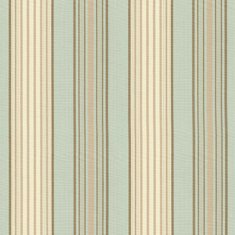 Saratoga Cotton Stripe Aqua / Flax/ Mocha 62962 by Schumacher Fabric COUNTRY HOUSE COTTONS See Sample INDIA . </p><p>Repeat: Horizontal: 9 1/4" (23CM) and Vertical: - 50" WIDE (127CM) - Fabric Carolina -