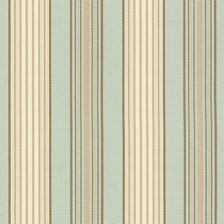 Saratoga Cotton Stripe Aqua / Flax/ Mocha 62962 by Schumacher Designer Fabric PERENNIAL FAVORITES COTTON 100% INDIA MARTINDALE 15,500 </p><p>Repeat: Horizontal: 9 1/4" (23CM) and Vertical: 50 - Swanky Fabrics -