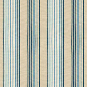 Saratoga Cotton Stripe Indigo / Chambray / Beige 62963 by Schumacher Fabric