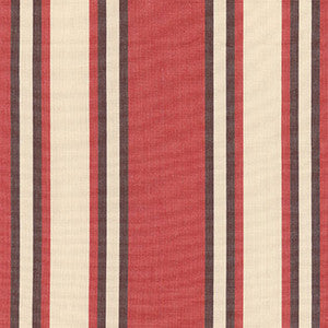 Seneca Cotton Stripe Red/Java 62986 by Schumacher Fabric