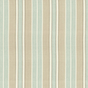 Beacon Cotton Stripe Aqua/Flax/Ivory 62991 by Schumacher Fabric