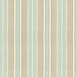 Beacon Cotton Stripe Aqua/Flax/Ivory 62991 by Schumacher Fabric