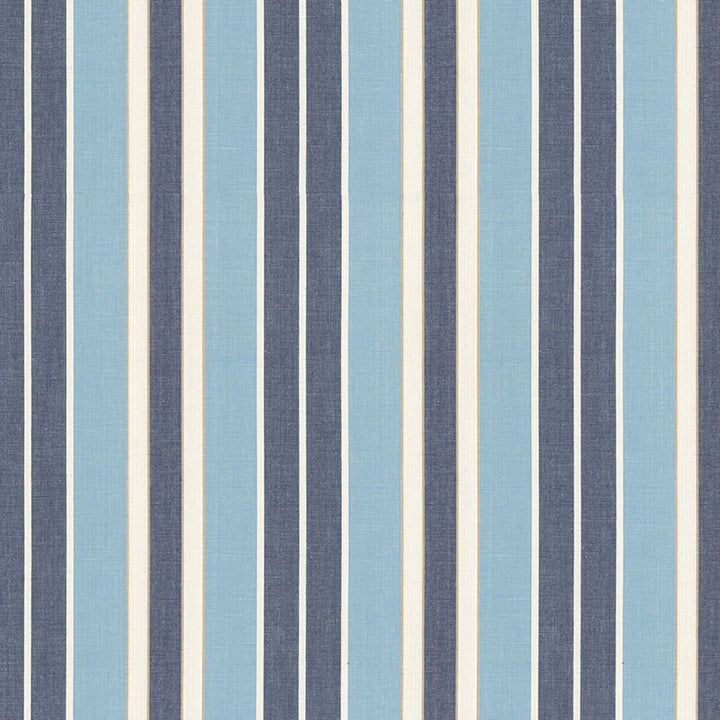 Beacon Cotton Stripe Chambray/Indigo/Ivory 62993 by Schumacher Fabric COUNTRY HOUSE COTTONS See Sample INDIA . </p><p>Repeat: Horizontal: 6 3/4" (17CM) and Vertical: - 54" WIDE (137CM) - Fabric Carolina -