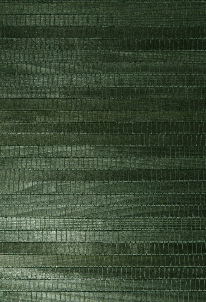 Michiko Green Grasscloth Wallpaper by Kenneth James Shangri La Covers about 72 square feet 36-in by 24-ft long roll Unpasted 0 - Fabric Carolina -