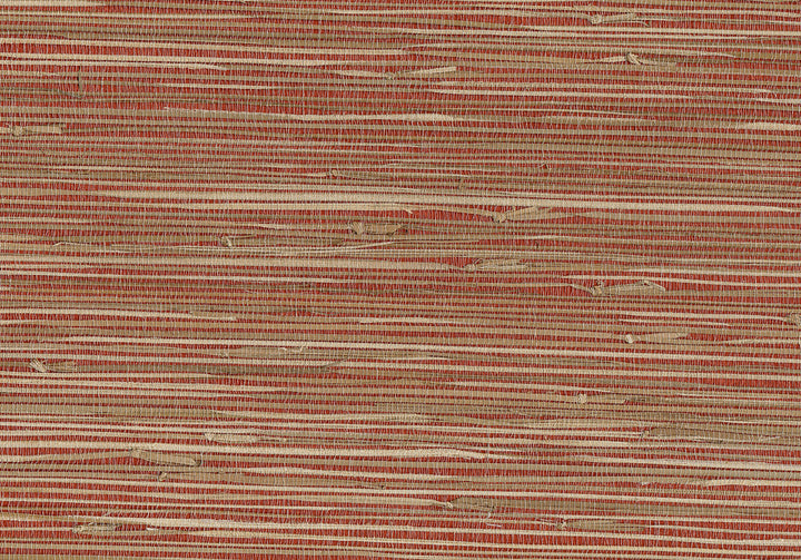 Yan Red Red Grasscloth Wallpaper by Kenneth James Shangri La Covers about 72 square feet 36-in by 24-ft long roll Unpasted 0 - Fabric Carolina -