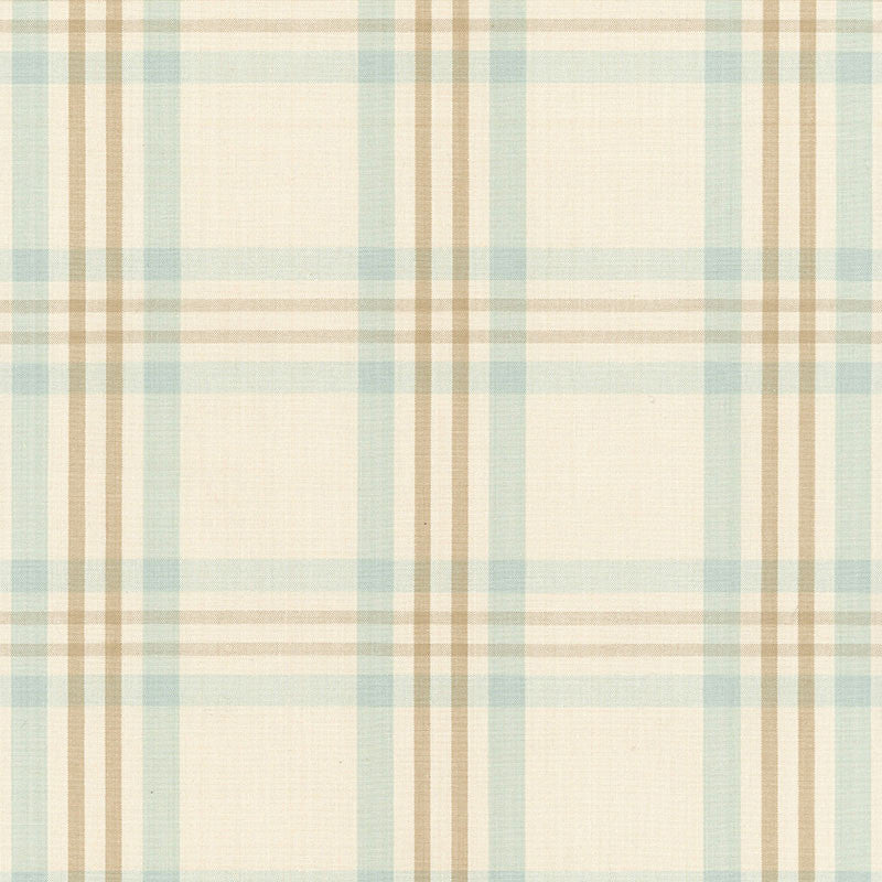 Wilton Cotton Plaid Beige/Aqua 63010 by Schumacher Fabric COUNTRY HOUSE COTTONS See Sample INDIA . </p><p>Repeat: Horizontal: 4 1/2" (11CM) and Vertical: 4 1/4" (11CM) 54" WIDE (137CM) - Fabric Carolina -