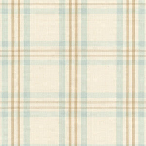 Wilton Cotton Plaid Beige/Aqua 63010 by Schumacher Fabric