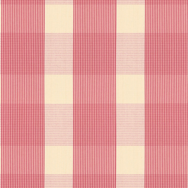 Avon Gingham Plaid Raspberry/Ivory 63022 by Schumacher Fabric COUNTRY HOUSE COTTONS See Sample INDIA . </p><p>Repeat: Horizontal: 6 3/4" (17CM) and Vertical: 6 3/4" (17CM) 54" WIDE (137CM) - Fabric Carolina -