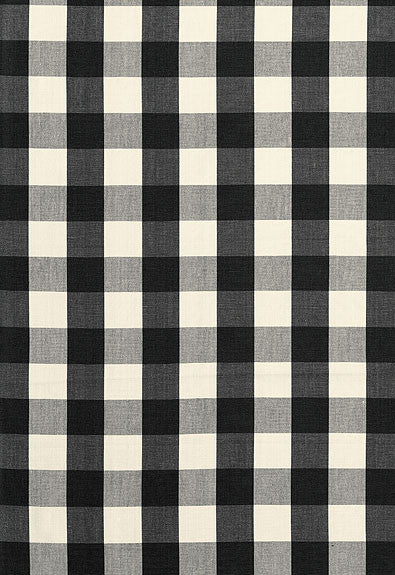 Camden Cotton Check Ebony 63042 by Schumacher Fabric COLLECTION-NAME-TBA-63030 100% Cotton Martindale 7,500 Horizontal: 3 and Vertical: 3 54 - Fabric Carolina -