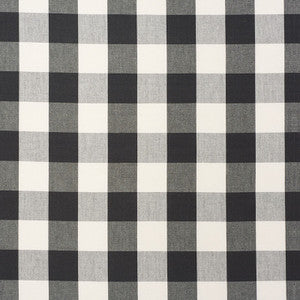 Camden Cotton Check Black 63044 by Schumacher Fabric