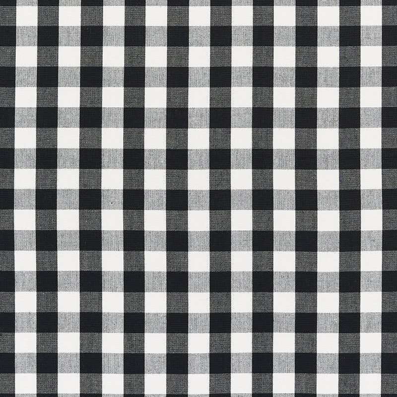 Elton Cotton Check Black 63064 by Schumacher Fabric French-Revolution 100% Cotton Martindale 6,500 Horizontal: 1.25 and Vertical: 1.25 54 - Fabric Carolina -