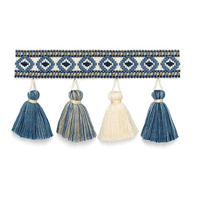 Pembury Tassel Fringe Delft 63153 by Schumacher Trim SOMERSET TRIMMINGS See Sample AUSTRALIA . </p><p>Repeat: Horizontal: - and Vertical: - 2 6/8" WIDE (7CM) - Fabric Carolina -