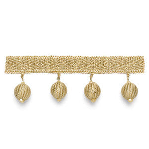 Scarborough Bobble Fringe Champagne 63252 by Schumacher Fabric