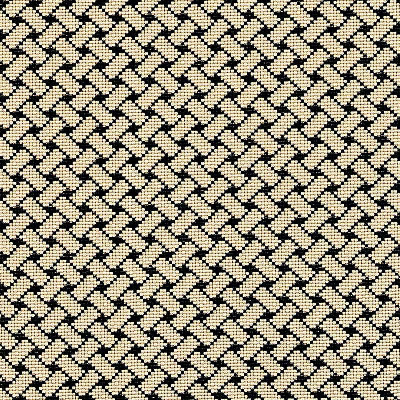 Bristol Weave Noir 63397 by Schumacher Designer Fabric ESSENTIALS: SMALL-SCALE UPHOLSTERY I VISCOSE 97% NYLON 3% UNITED STATES OF AMERICA WYZENBEEK 30,000 </p><p>Repeat: Horizontal: 7/8" (2CM) and Vertical: 7/8" (2CM) 52 - Swanky Fabrics -