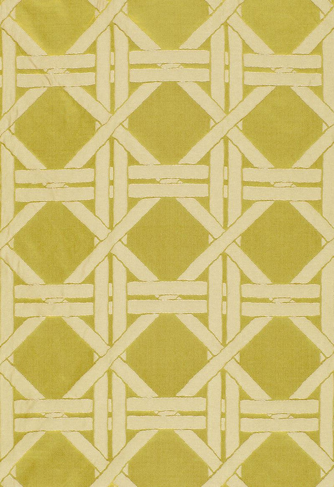 Silk Fret Chartreuse 63563 by Schumacher Fabric Modern-Glamour 69% Viscose, 18% Silk, 13% Polyester Wyzenbeek 5,000 Horizontal: 4.5 and Vertical: 4.5 53.375 - Fabric Carolina -