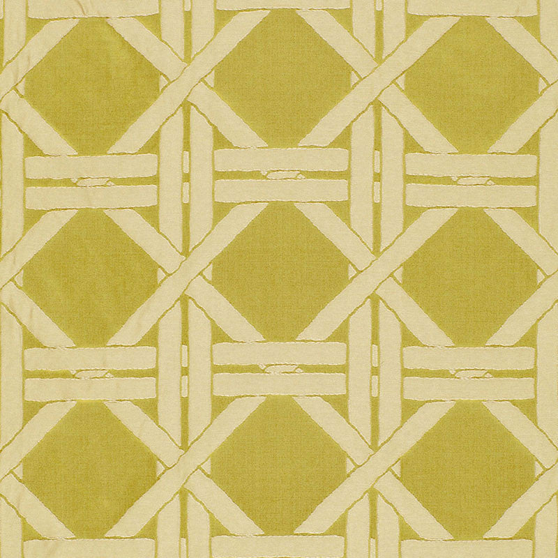 Silk Fret Chartreuse 63563 by Schumacher Fabric MODERN GLAMOUR See Sample ITALY LIGHT DUTY </p><p>Repeat: Horizontal: 4 1/2" (11CM) and Vertical: 4 1/2" (11CM) 53 3/8" WIDE (135CM) - Fabric Carolina -