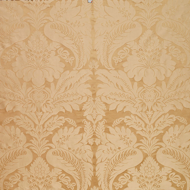 Bennet Silk Damask Travertine 63733 by Schumacher Fabric PEMBERLEY SILKS See Sample INDIA . </p><p>Repeat: Horizontal: 27" (69CM) and Vertical: 31 1/4" (79CM) 54" WIDE (137CM) - Fabric Carolina -