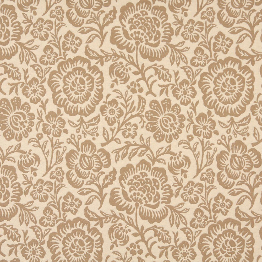 6401 Cream Floral by Charlotte Designer Fabric Garden Collection 37% Cotton, 36% Rayon, 27% Polyester Asia Exceeds 70,000 Wyzenbeek Rubs (Heavy Duty) Horizontal: 14" x Vertical: 15" 54 Inches - Swanky Fabrics -
