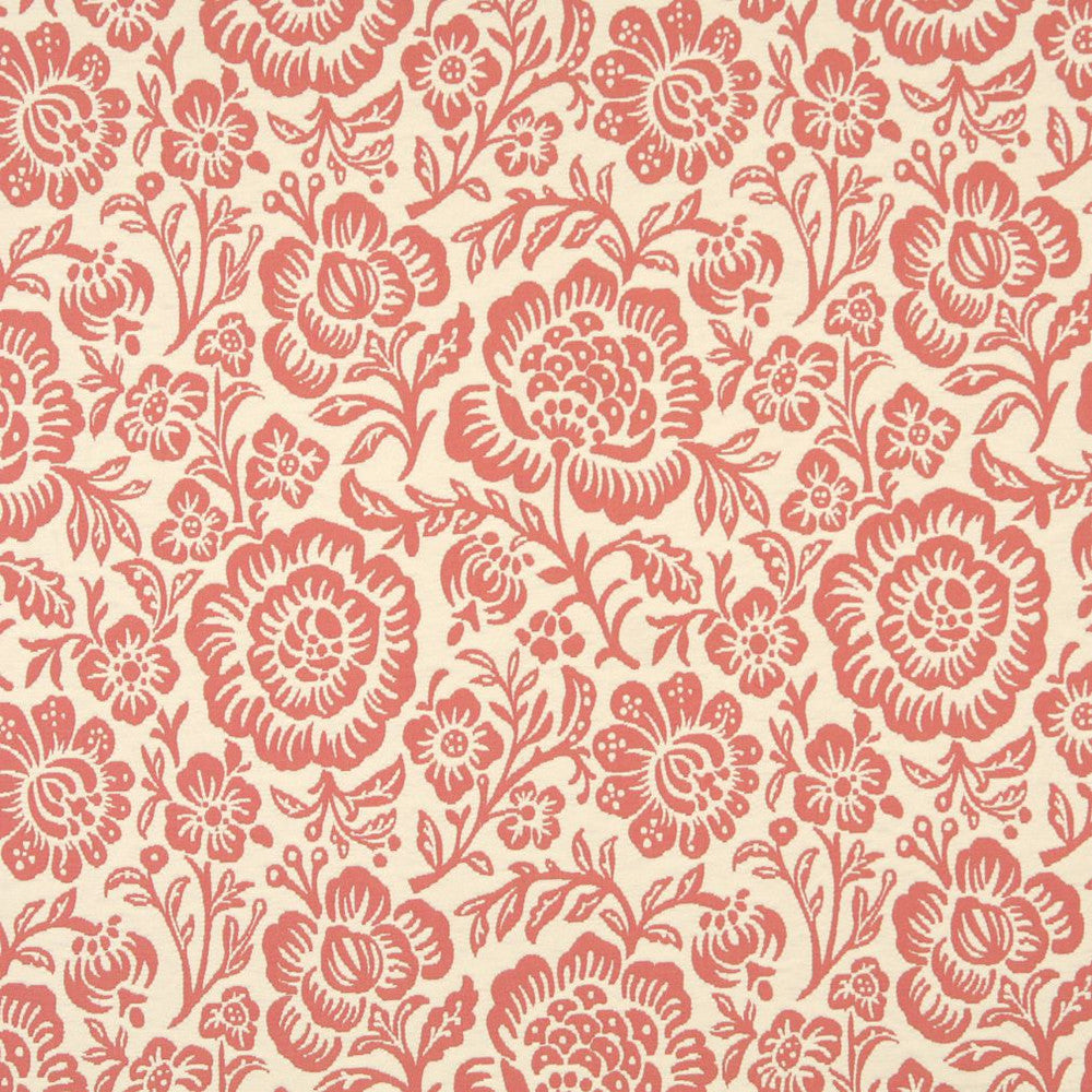 6403 Coral Floral by Charlotte Fabric Garden Collection 37% Cotton, 36% Rayon, 27% Polyester Asia Exceeds 70,000 Wyzenbeek Rubs (Heavy Duty) Horizontal: 14" x Vertical: 15" 54 Inches - Fabric Carolina -