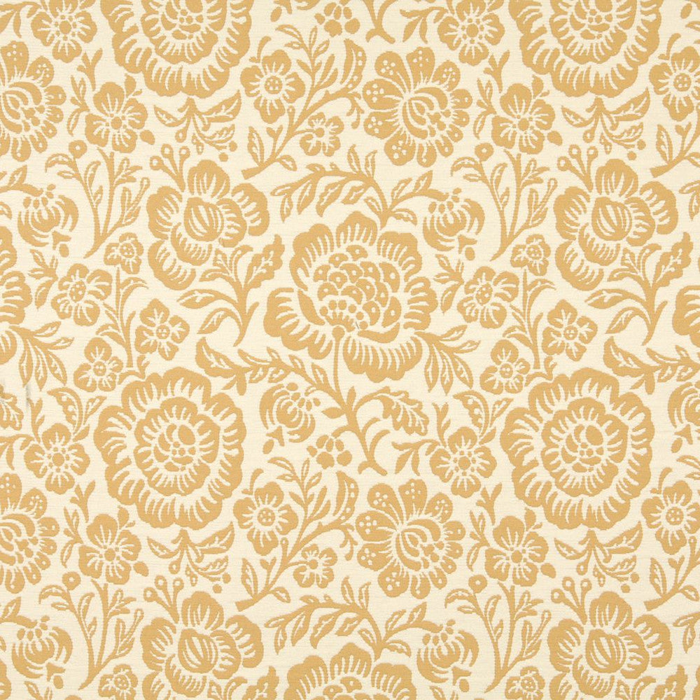 6406 Saffron Floral by Charlotte Fabric Garden Collection 37% Cotton, 36% Rayon, 27% Polyester Asia Exceeds 70,000 Wyzenbeek Rubs (Heavy Duty) Horizontal: 14" x Vertical: 15" 54 Inches - Fabric Carolina -