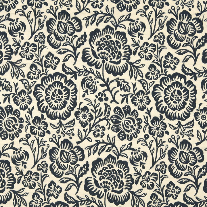 6407 Navy Floral by Charlotte Fabric Garden Collection 37% Cotton, 36% Rayon, 27% Polyester Asia Exceeds 70,000 Wyzenbeek Rubs (Heavy Duty) </p><p>Repeat: Horizontal: 14" x Vertical: 15" 54 Inches - Fabric Carolina -