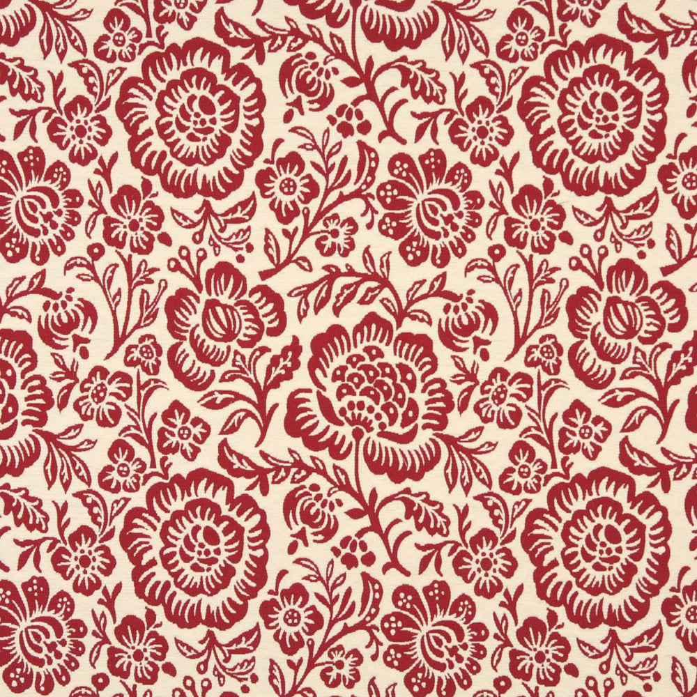 6408 Garnet Floral by Charlotte Fabric Garden Collection 37% Cotton, 36% Rayon, 27% Polyester Asia Exceeds 70,000 Wyzenbeek Rubs (Heavy Duty) Horizontal: 14" x Vertical: 15" 54 Inches - Fabric Carolina -
