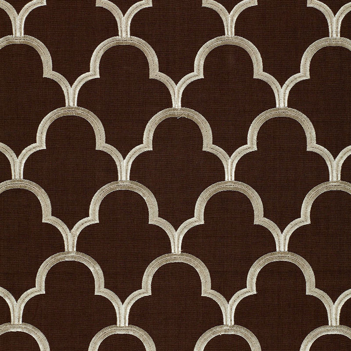 Scallop Embroidery Espresso 64322 by Schumacher Fabric GLAMOUR See Sample INDIA LIGHT DUTY </p><p>Repeat: Horizontal: 5 1/2" (14CM) and Vertical: 7 1/2" (19CM) 49 7/8" WIDE (126CM) - Fabric Carolina -
