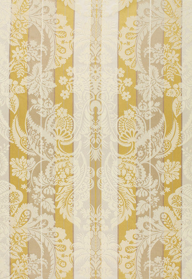 Savannah Imberline Damask Chardonnay 64393 by Schumacher Fabric COLLECTION-NAME-TBA-64390 100% Silk Martindale 2,000 Horizontal: 27.5 and Vertical: 27.25 55 - Fabric Carolina -