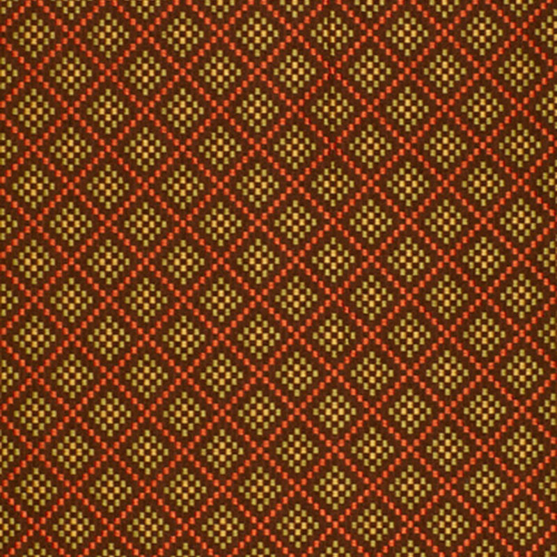Checkers Chocolate / Poppy 64412 by Schumacher Designer Fabric TESSERA I SMALL PATTERNS SILK 70% COTTON 30% INDIA WYZENBEEK 6,000 </p><p>Repeat: Horizontal: 1 3/4" (4CM) and Vertical: 3 1/4" (8CM) 54 - Swanky Fabrics -