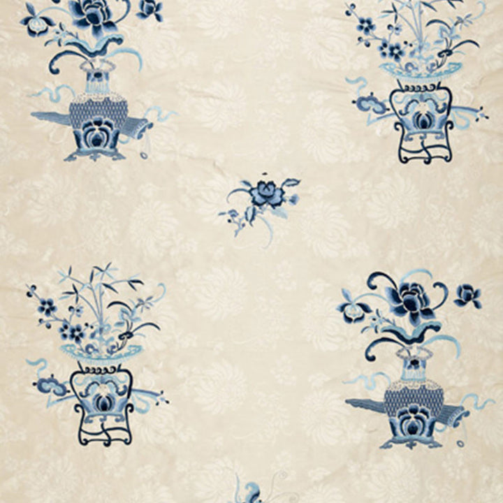 Ming Embroidery Porcelain 64421 by Schumacher Fabric CLASSIC WOVENS See Sample INDIA LIGHT DUTY </p><p>Repeat: Horizontal: 55 1/2" (141CM) and Vertical: 46" (117CM) 55 1/2" WIDE (141CM) - Fabric Carolina -