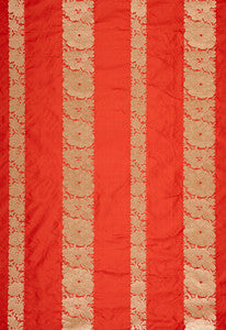 Mandarin Silk Stripe Coral 64431 by Schumacher Fabric