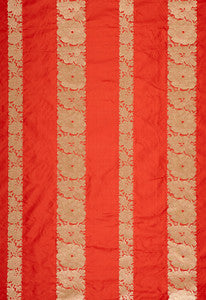 Mandarin Silk Stripe Coral 64431 by Schumacher Fabric