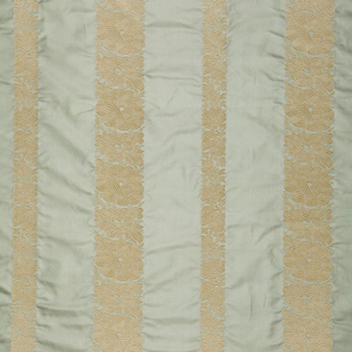 Mandarin Silk Stripe Ocean Mist 64432 by Schumacher Fabric CLASSIC WOVENS See Sample INDIA LIGHT DUTY </p><p>Repeat: Horizontal: 13 3/8" (34CM) and Vertical: 5 3/8" (14CM) 54" WIDE (137CM) - Fabric Carolina -