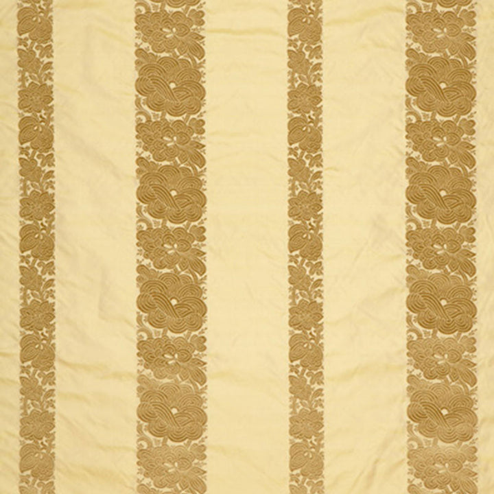 Mandarin Silk Stripe Gold Dust 64434 by Schumacher Fabric CLASSIC WOVENS See Sample INDIA LIGHT DUTY </p><p>Repeat: Horizontal: 13 3/8" (34CM) and Vertical: 5 3/8" (14CM) 54" WIDE (137CM) - Fabric Carolina -