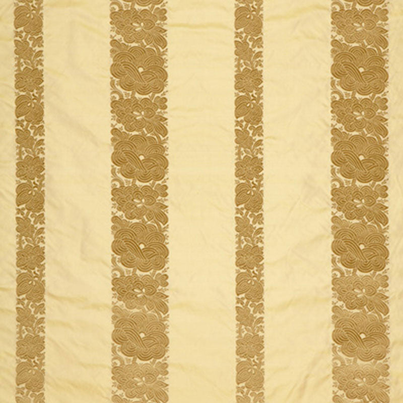 Mandarin Silk Stripe Gold Dust 64434 by Schumacher Fabric Schumacher Fabric Mandarin Silk Stripe Gold Dust 64434Fabric SILK 100% INDIA </p><p>Repeat: H: HORZ. 13 3/8" (34CM) , V: VERT. 5 3/8" (14CM) 54 - Fabric Carolina -