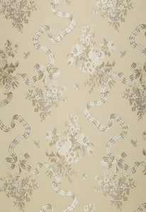 Francoise Lampas Pearl 64450 by Schumacher Fabric