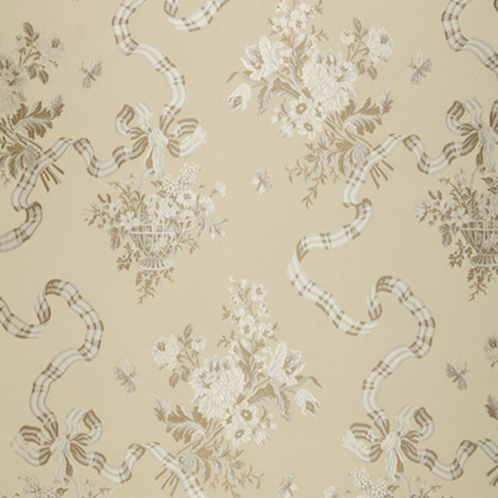 Francoise Lampas Pearl 64450 by Schumacher Designer Fabric CLASSIC WOVENS See Sample INDIA MEDIUM DUTY </p><p>Repeat: Horizontal: 27" (69CM) and Vertical: 50" (127CM) 54" WIDE (137CM) - Swanky Fabrics -