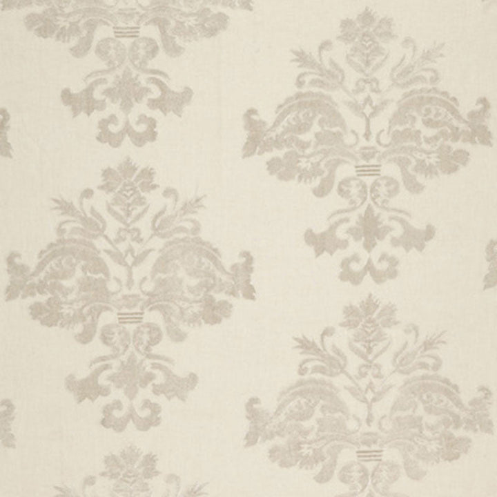 Margaux Linen Embroidery Winter White 64470 by Schumacher Designer Fabric CLASSIC WOVENS See Sample INDIA LIGHT DUTY </p><p>Repeat: Horizontal: 12 1/2" (32CM) and Vertical: 15 1/8" (38CM) 52" WIDE (132CM) - Swanky Fabrics -