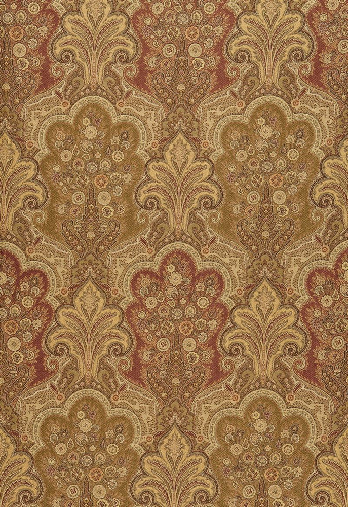 New Castle Paisley Tuscan 64591 by Schumacher Fabric Chroma 56% Cotton, 44% Viscose Wyzenbeek 30,000 Horizontal: 13.5 and Vertical: 22.5 53 - Fabric Carolina -