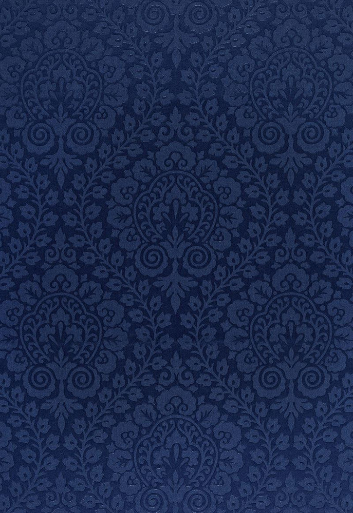 Amalfi Damask Navy 64694 by Schumacher Fabric Cote-D'azure 100% Solution Martindale 20,000 Horizontal: 12.5 and Vertical: 13.375 50.25 - Fabric Carolina -