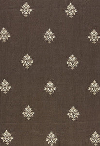 Lorenzo Embroidery Coffee Bean 64722 by Schumacher Fabric