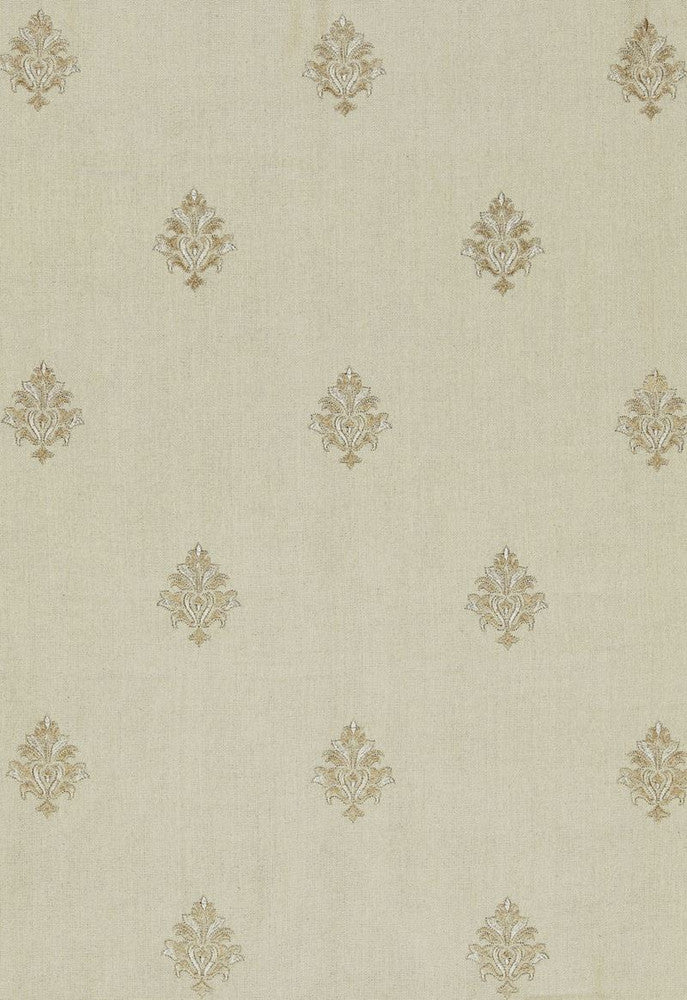 Lorenzo Embroidery Natural 64723 by Schumacher Fabric Chroma 93% Linen, 7% Viscose Wyzenbeek 4,000 Horizontal: 5.125 and Vertical: 11.5 51.375 - Fabric Carolina -