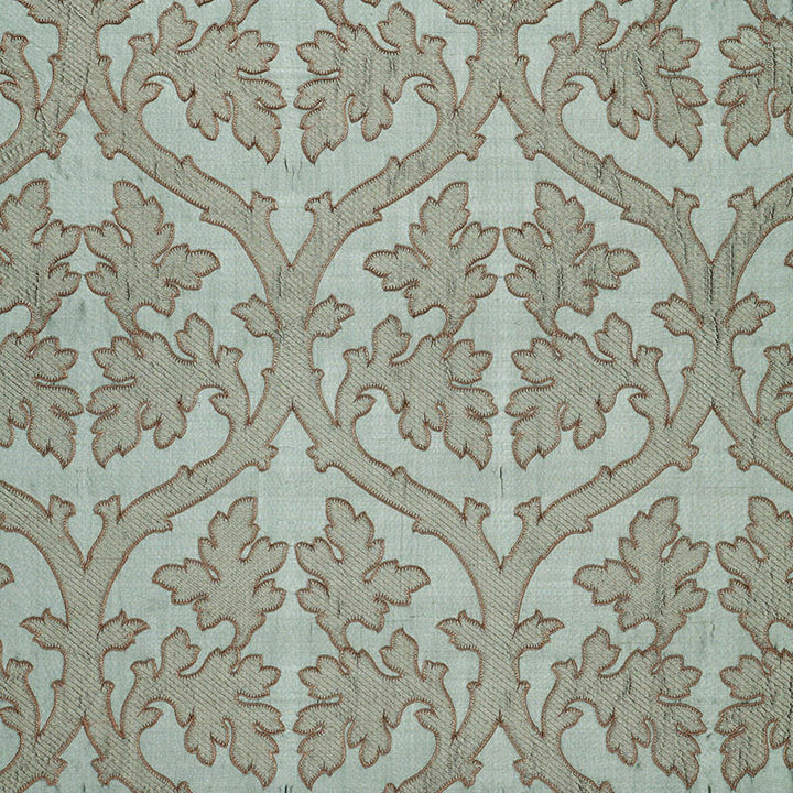 Ravenna Embroidery Mineral 64740 by Schumacher Fabric CHROMA SILK 100% INDIA MARTINDALE 4,000 </p><p>Repeat: Horizontal: 10" (25CM) and Vertical: 15" (38CM) 50.375 - Fabric Carolina -
