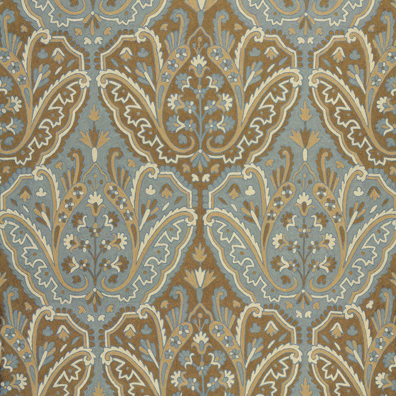 Maharajah Crewel Embroidery Verdigris 64810 by Schumacher Designer Fabric CREWEL COLLECTION WOOL 70% COTTON 30% INDIA MARTINDALE 10,000 </p><p>Repeat: Horizontal: 24 1/2" (62CM) and Vertical: 32 1/4" (82CM) 50 - Swanky Fabrics -