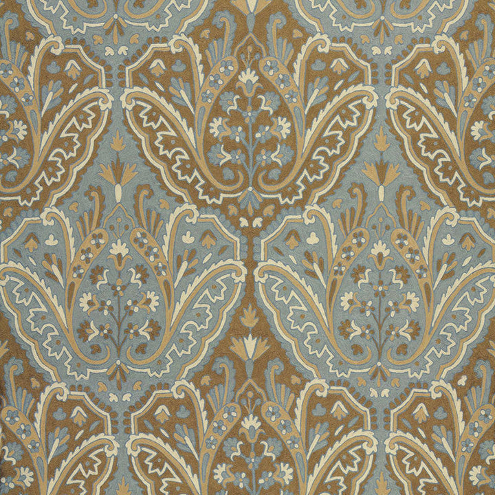 Maharajah Crewel Embroidery Verdigris 64810 by Schumacher Designer Fabric CREWEL COLLECTION WOOL 70% COTTON 30% INDIA MARTINDALE 10,000 </p><p>Repeat: Horizontal: 24 1/2" (62CM) and Vertical: 32 1/4" (82CM) 50 - Swanky Fabrics -