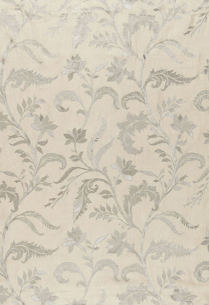 Monceau Linen Embroidery Zinc 65130 by Schumacher Fabric Au-Naturel 90% Linen, 10% Viscose Wyzenbeek 3,000 Horizontal: 25 and Vertical: 30 50 - Fabric Carolina -