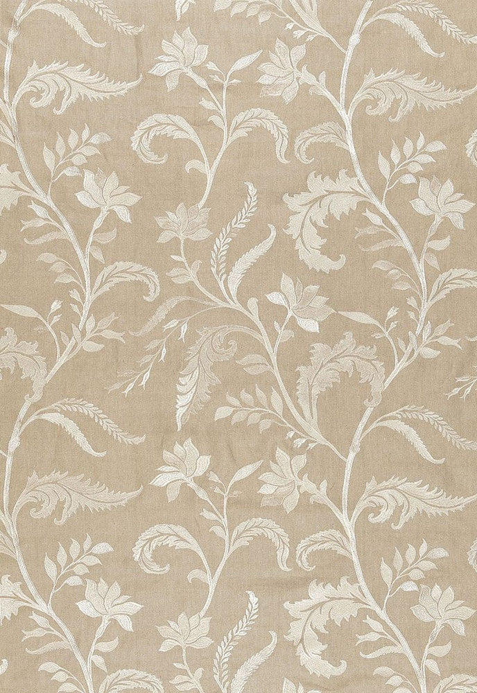 Monceau Linen Embroidery Greige 65131 by Schumacher Fabric Au-Naturel 90% Linen, 10% Viscose Wyzenbeek 3,000 Horizontal: 25 and Vertical: 30 50 - Fabric Carolina -
