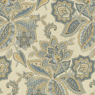 Treasure Trove Sapphire 651730 by Waverly Fabric - 73% RAYON 27% POLYESTER CHINA 20000 Horizontal: 13.5 and Vertical: 18.5 55 - Fabric Carolina -
