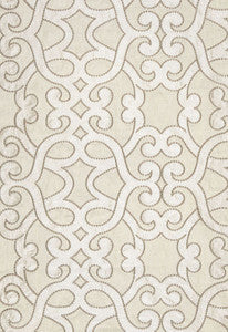 Amboise Linen Embroidery Oyster 65182 by Schumacher Fabric